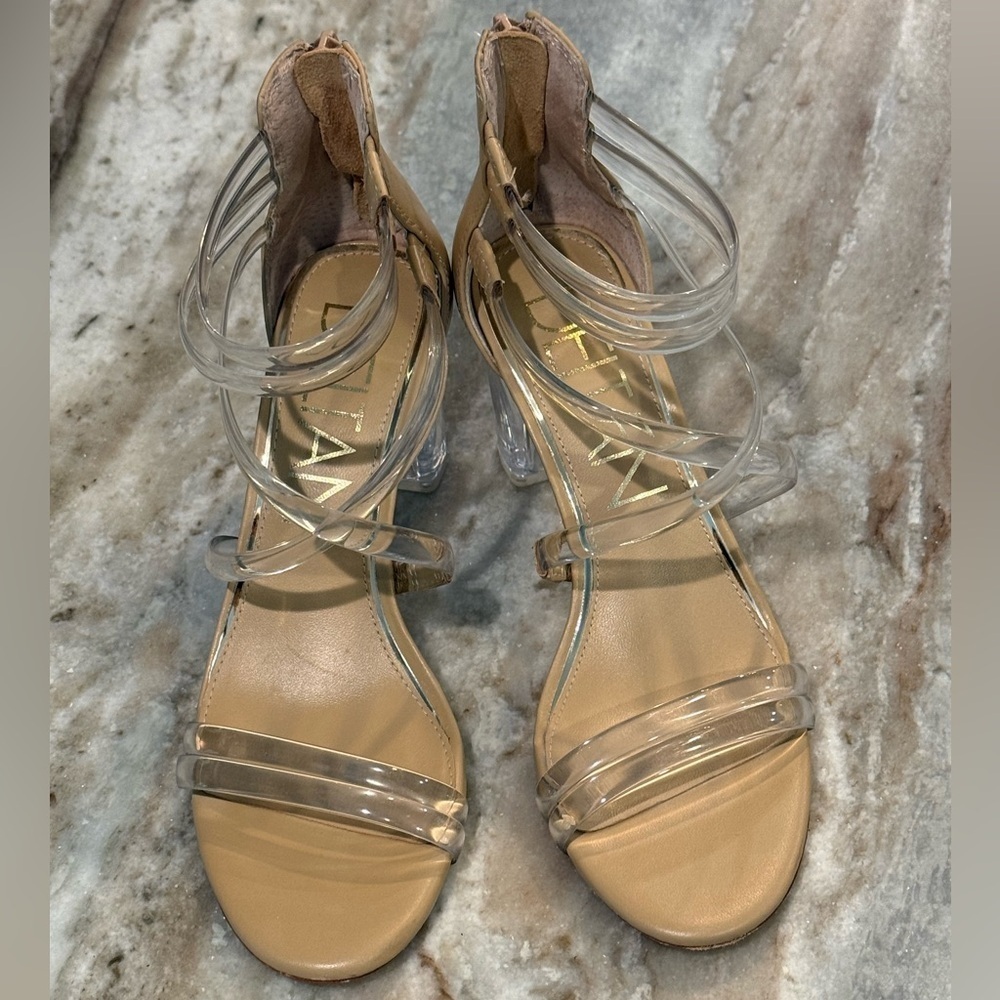 Women’s DELTAN Nicola clear strappy nude sandals- Size 7 - Picture 5 of 8